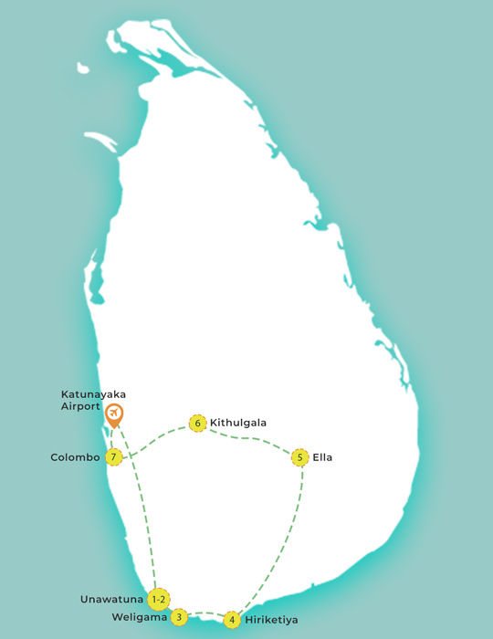 Coastal Adventures and Iconic Landscapes Sri Lanka Itinerary 8 Days